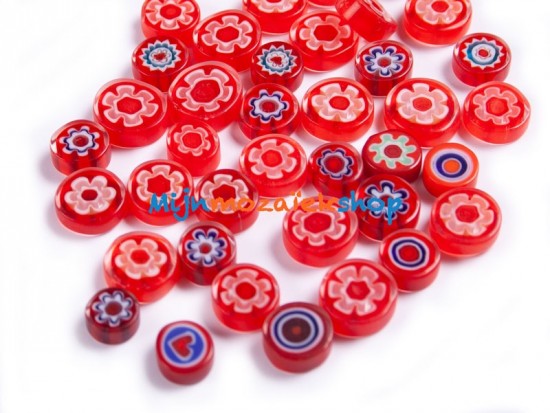 Millefiori mix rood