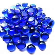 Mini glasparels (nuggets/gems) - blauw kristal