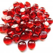 Mini glasparels (nuggets/gems) - rood kristal