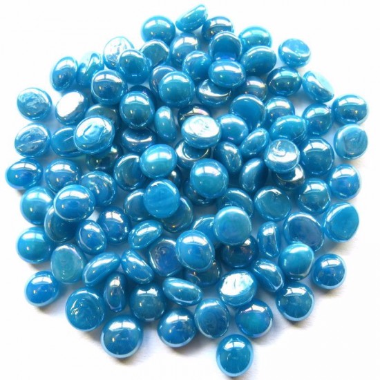 Mini glasparels (nuggets/gems) - turquoise opaal