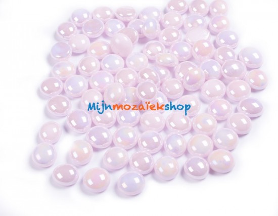 Mini glasparels (nuggets/gems) - pastel roze opaal