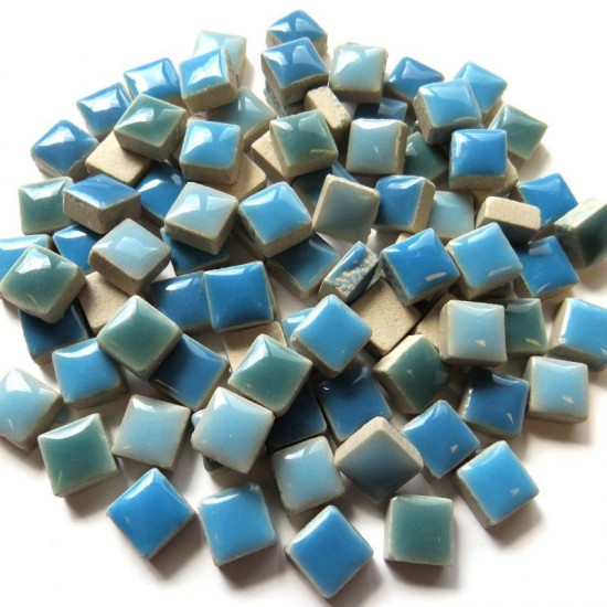 Kermiek mozaieksteentjes 10 mm - zeegezicht blauw