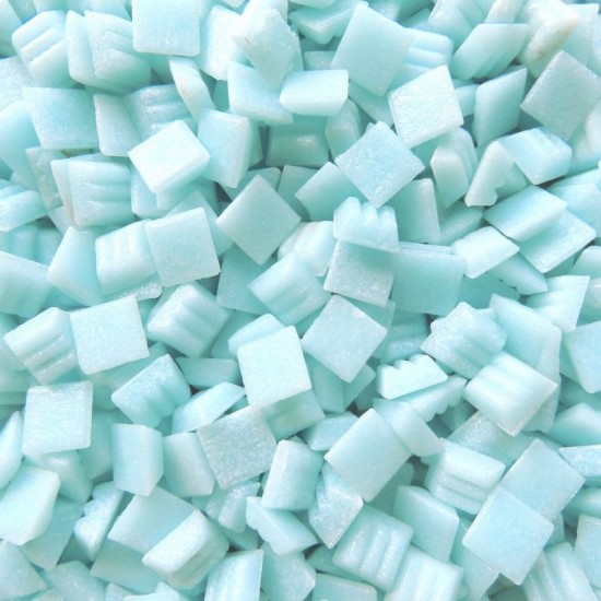 Murano glas mozaïeksteentjes 10 x 10 mm in Licht Aquamarijn Blauw