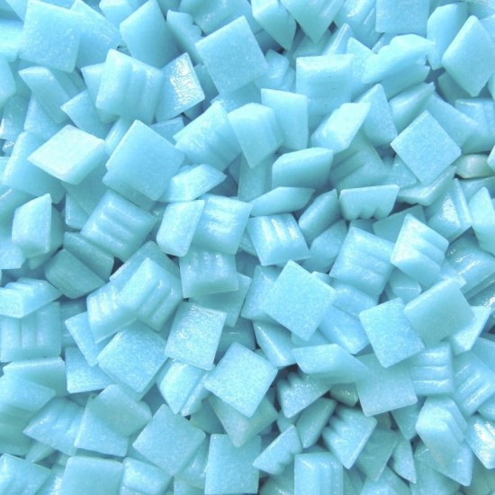 Murano glas mozaïeksteentjes 10 x 10 mm in Aquamarijn Blauw