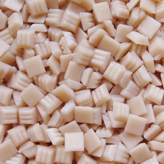 Murano glas mozaïeksteentjes 10 x 10 mm in Champagne Roze