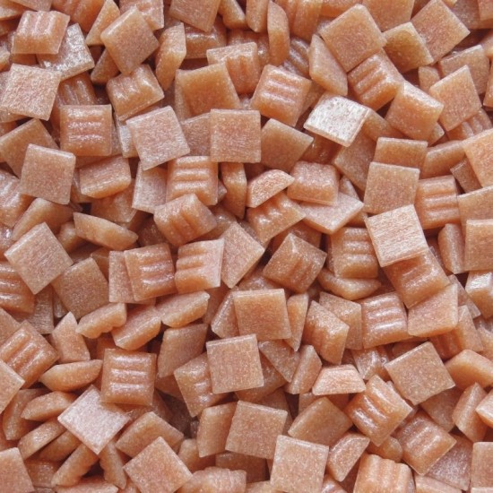 Murano glas mozaïeksteentjes 10 x 10 mm in Zacht Terracotta