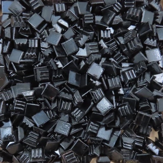 Murano glas mozaïeksteentjes 10 x 10 mm in Zwart