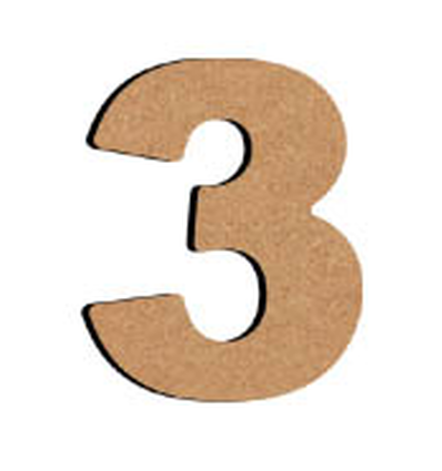 MDF Cijfer 3 (8 cm)