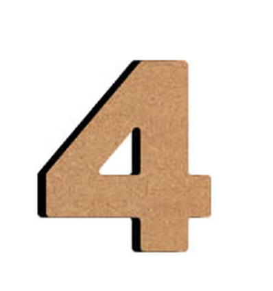 MDF Cijfer 4 (8 cm)