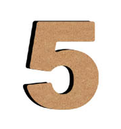 MDF Cijfer 5 (8 cm)