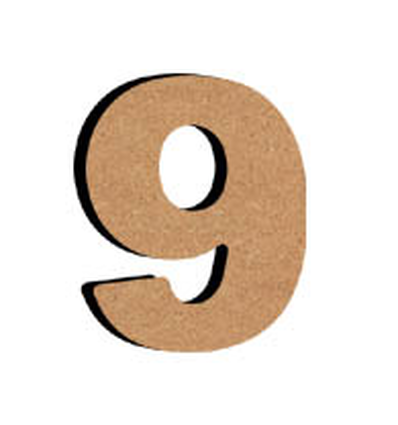 MDF Cijfer 9 (8 cm)