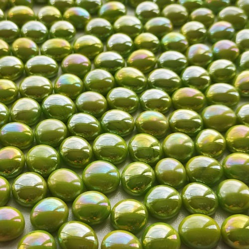 Mini glasparels (nuggets/gems) - limoen groen opaal