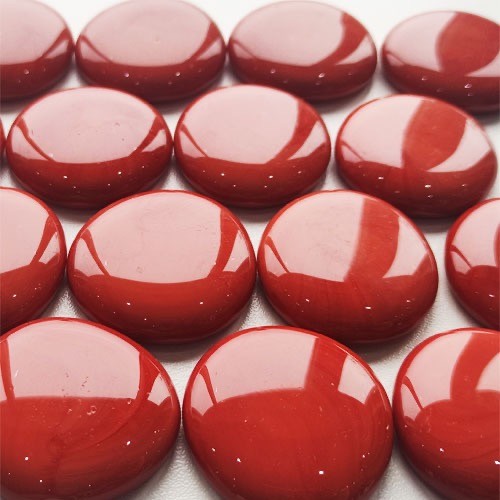 Glasparels XL (nuggets/gems) - rood marmer