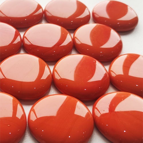 Glasparels XL (nuggets/gems) - oranje marmer