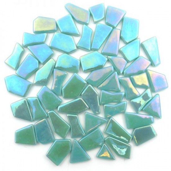 Mozaïek Glas Puzzelstukjes - parelmoer pale teal