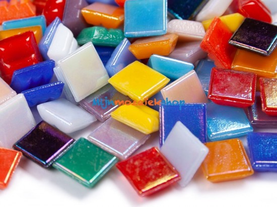 Mozaiek steentjes parelmoer 1 cm - bonte mix