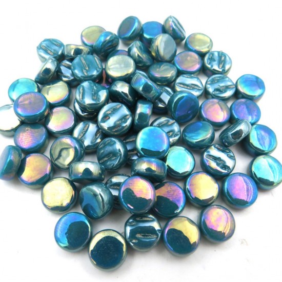 Parelmoer dots 8 mm   16p deep teal