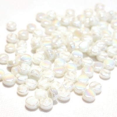 Parelmoer dots 8 mm  040p white opal