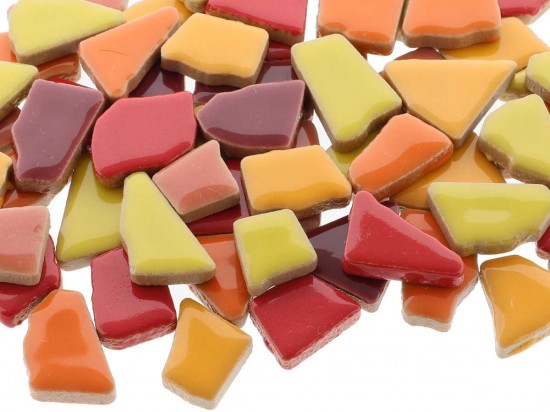 Kermiek mozaïek puzzelsteentjes- mix vuur en vlam