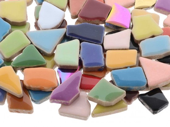 Keramiek mozaïek puzzelsteentjes - bonte mix