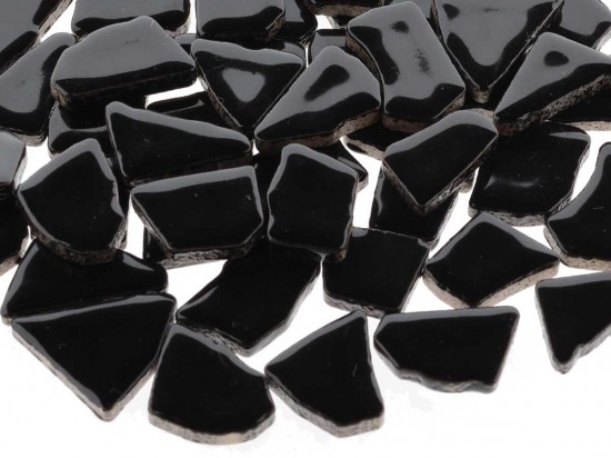 Keramiek mozaïek puzzelsteentjes- zwart XL-pack