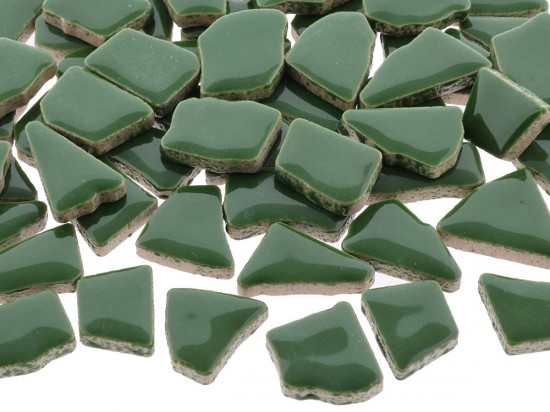 Keramiek mozaïek puzzelsteentjes - pesto groen