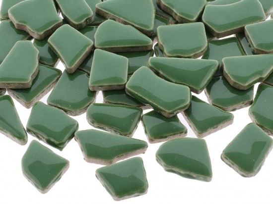 Keramiek mozaïek puzzelsteentjes - eucalyptus groen