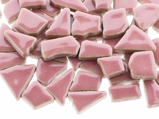 Keramiek puzzelsteentjes - donker roze