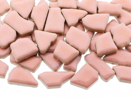 Keramiek puzzelsteentjes - perzik roze 0