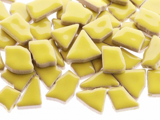 Keramiek puzzelsteentjes - banaan geel