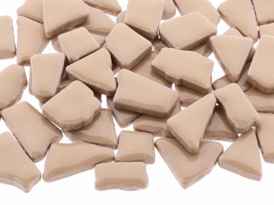 Keramiek puzzelsteentjes - licht bruin