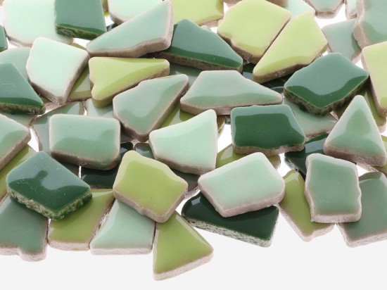 Kermiek mozaïek puzzelsteentjes- mix weidegroen