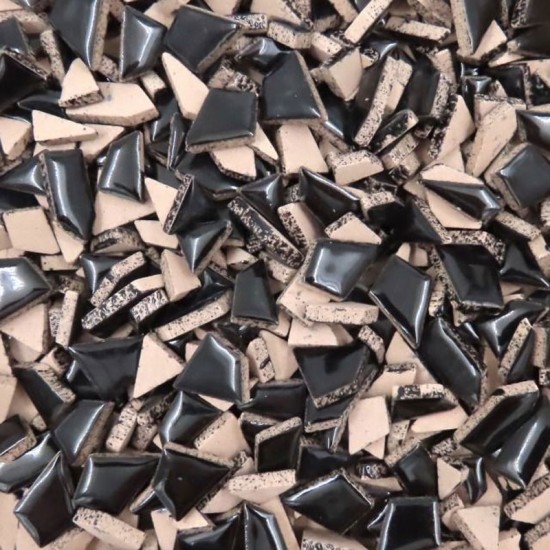 Mini keramiek mozaïek puzzelsteentjes - zwart