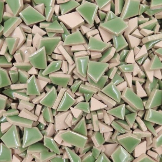 Mini keramiek mozaïek puzzelsteentjes - jade groen