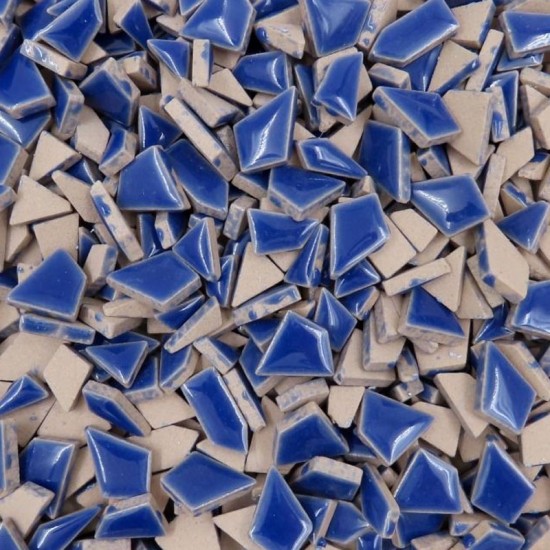 Mini keramiek mozaïek puzzelsteentjes - delphinium blauw
