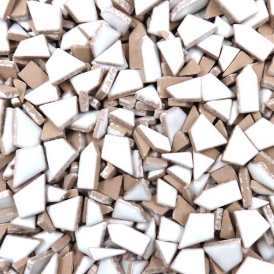 Mini keramiek mozaïek puzzelsteentjes - wit