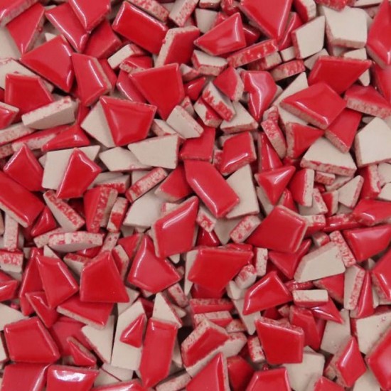 Mini keramiek mozaïek puzzelsteentjes - rood