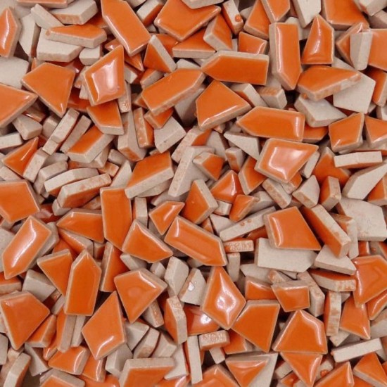Mini keramiek mozaïek puzzelsteentjes - oranje