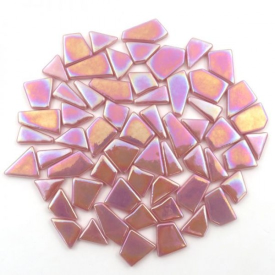 Mozaïek Glas Puzzelstukjes - parelmoer rose petals