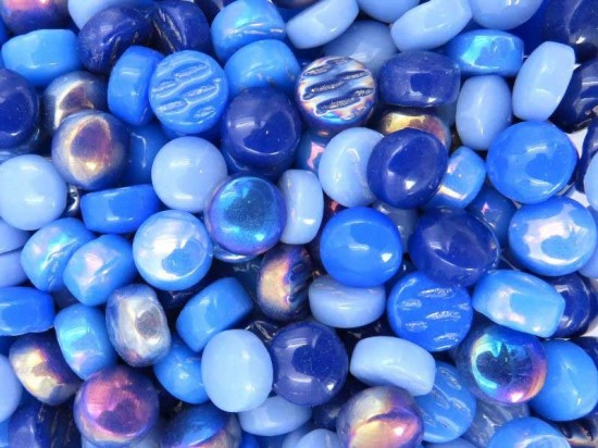 Round 12 mm   mix blauw