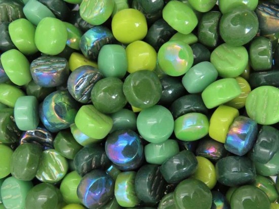 Round 12 mm   mix bosgroen