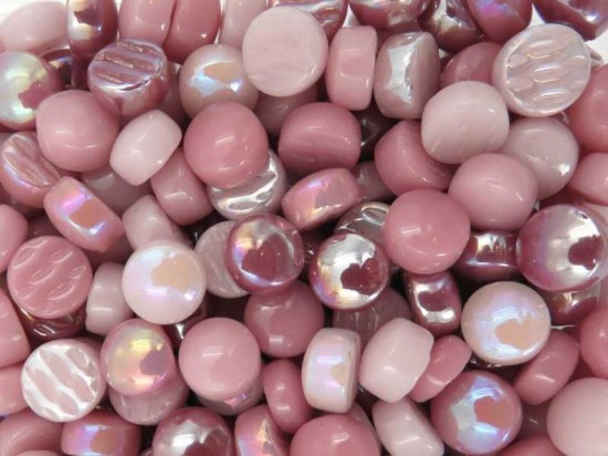 Round 12 mm   mix roze