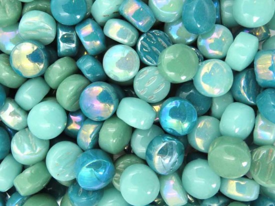 Round 12 mm   mix teal