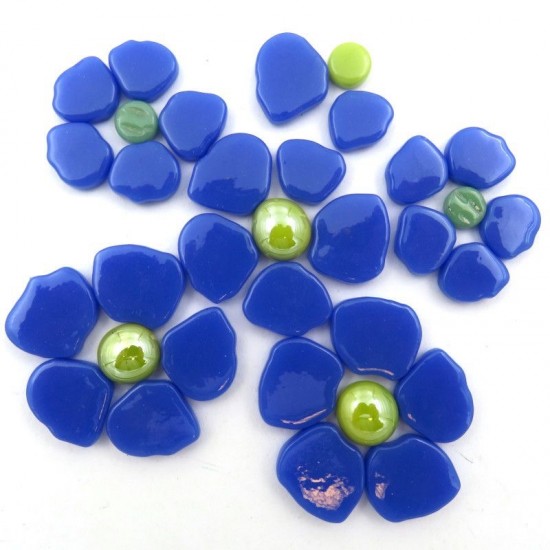 Mozaïeksteentjes - Glas bloemblaadjes Sakura - wit bloesem