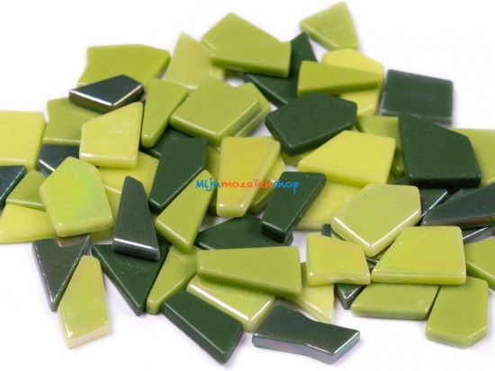 Mozaïek Glas Puzzelstukjes - mix weidegroen