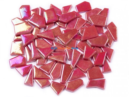 Mozaïek Glas Puzzelstukjes - parelmoer blood red