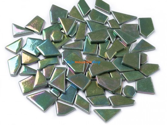 Mozaïek Glas Puzzelstukjes - parelmoer pine green