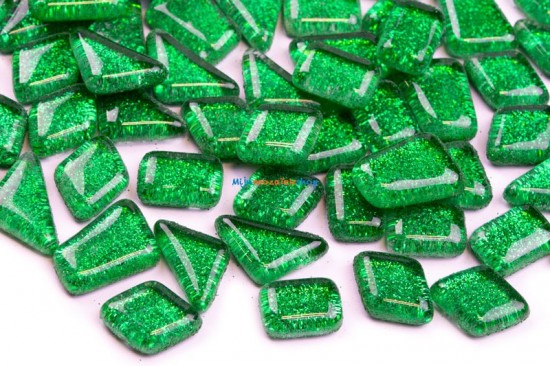 Glitter Crystal Glas Mozaïeksteentjes – groen