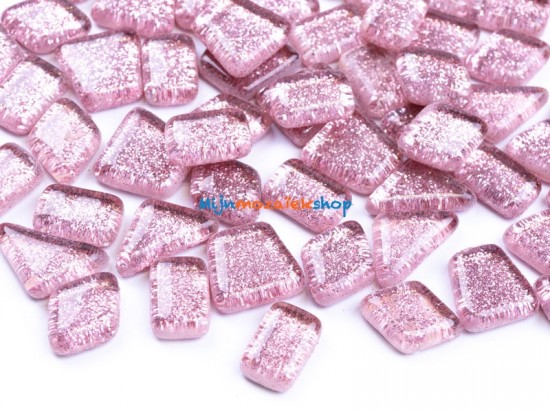 Glitter Crystal Glas Mozaïeksteentjes – roze