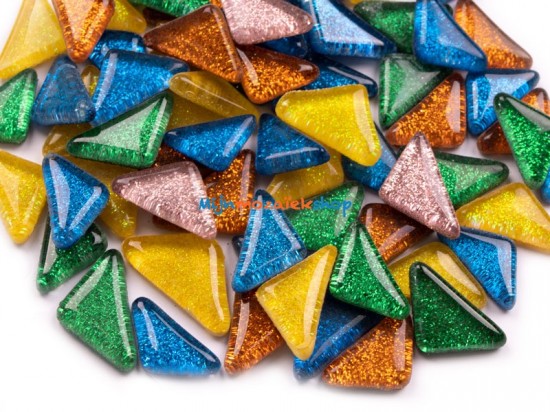 Softglass driehoek glitter mix colorful crop 0